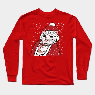 Kawaii Kitten santa hat Long Sleeve T-Shirt